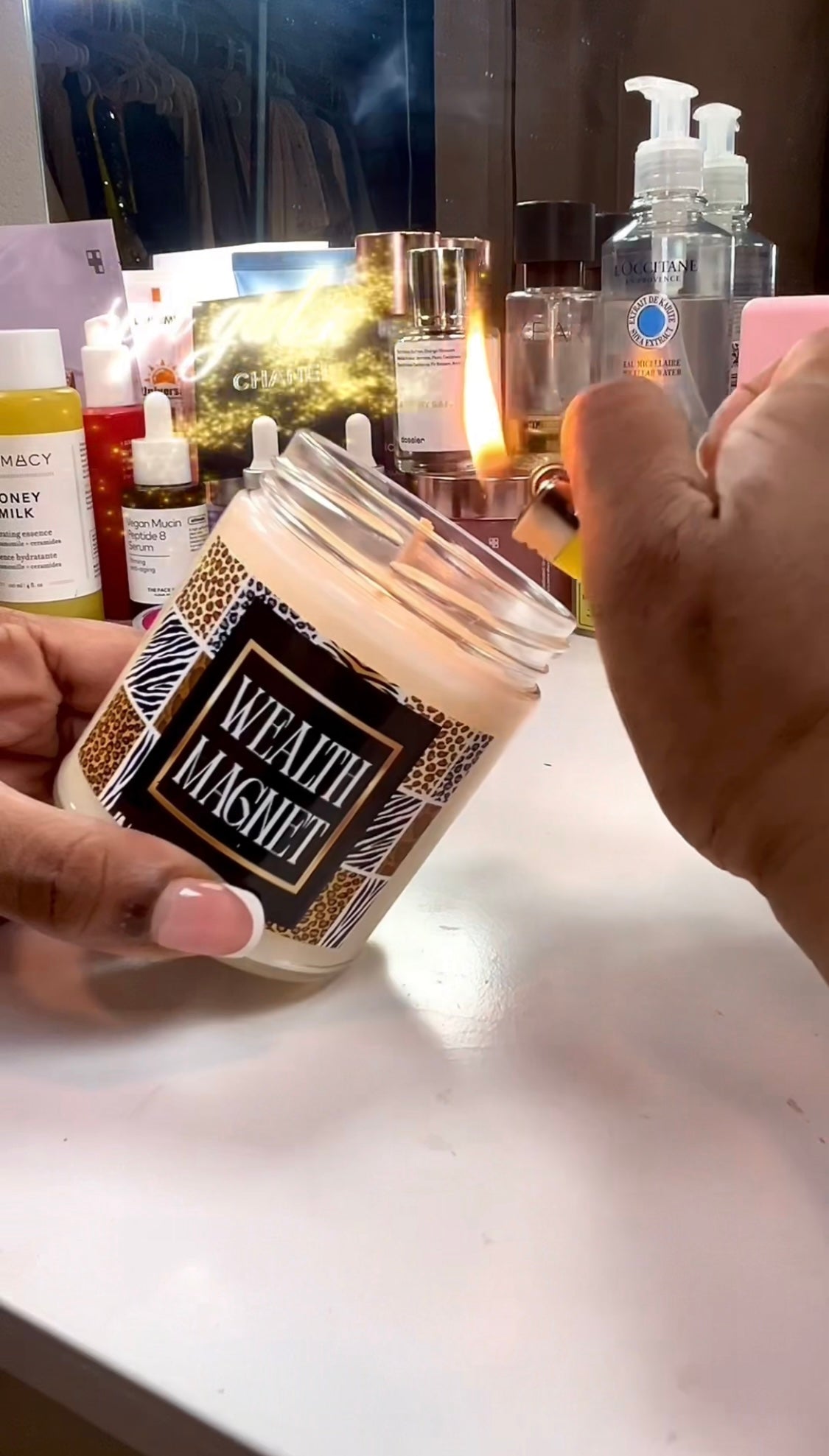Light your intentions. These luxury manifestation candles help you attract love, money, and confidence with feminine energy, high standards, and rich girl vibes. Magick ritual glamour witch spell tools.