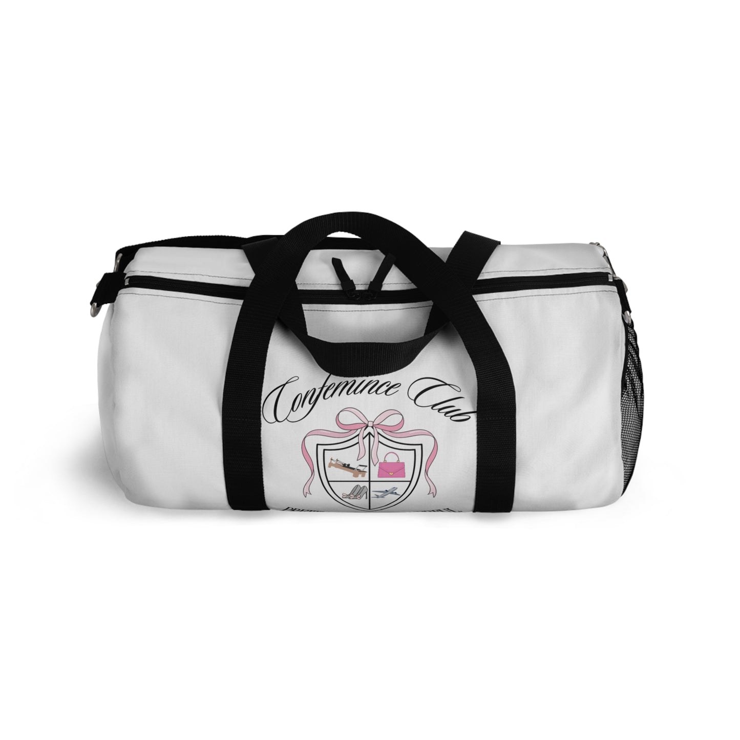 'Confemince Club' Travel Oxford Canvas Duffel Bag [White]