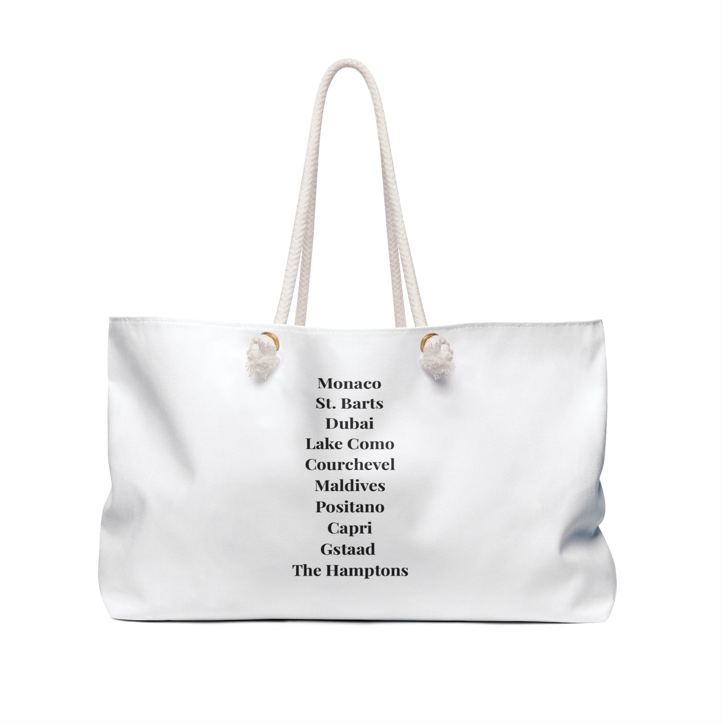 'Million Dollar Destinations' Luxury Travel Weekender Bag [White]