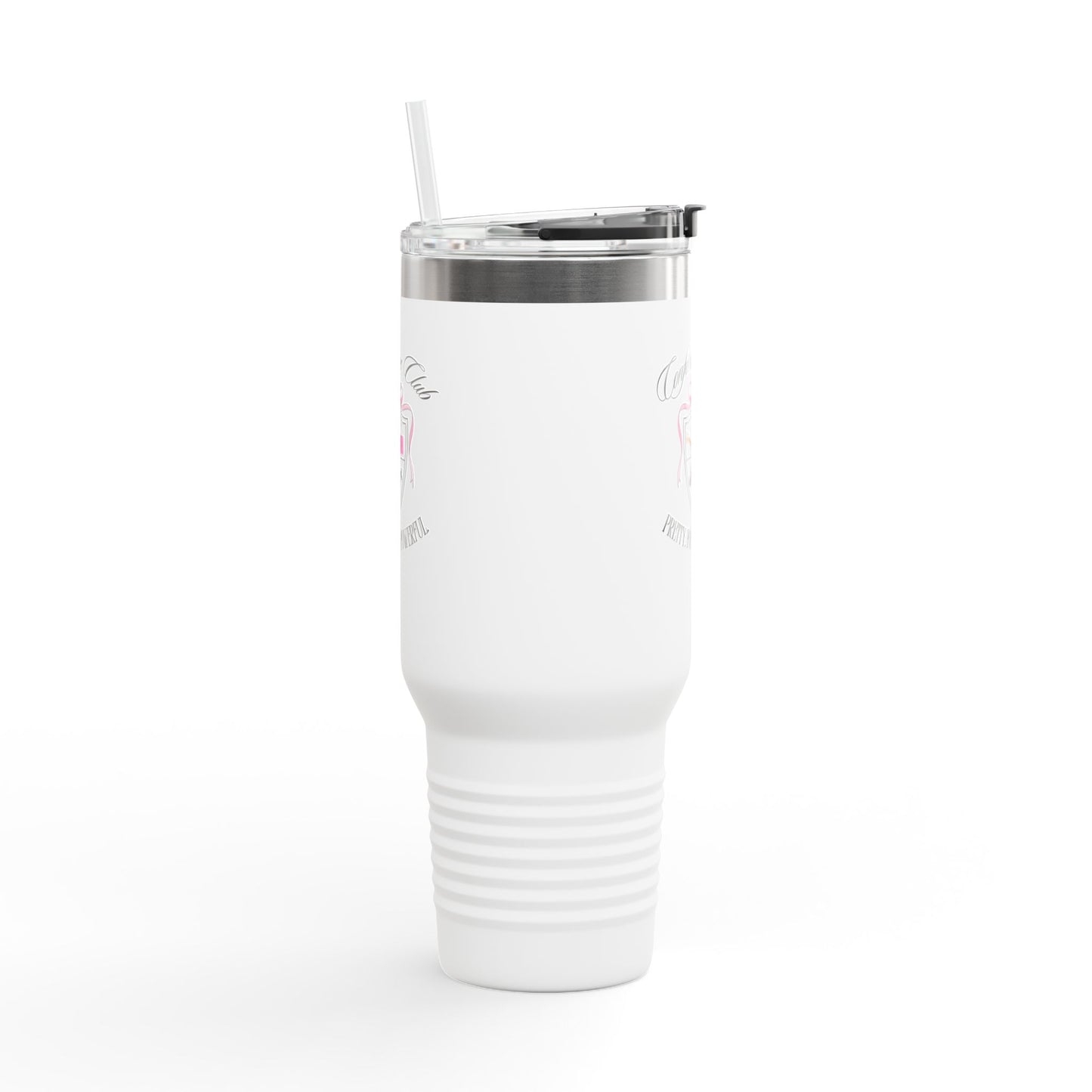 'Confemince Club’ Confident Feminine Energy Quote Insulated Travel Mug, (40oz)