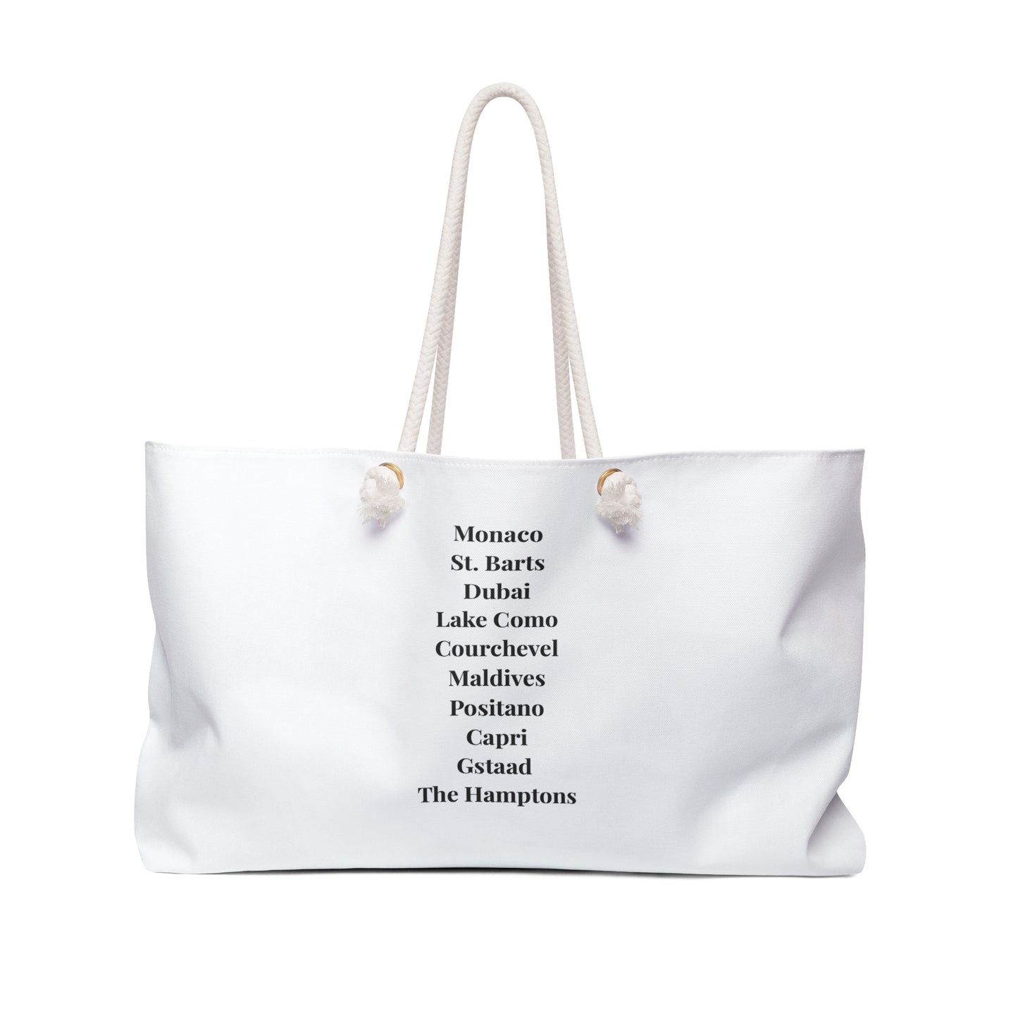 'Million Dollar Destinations' Luxury Travel Weekender Bag [White]