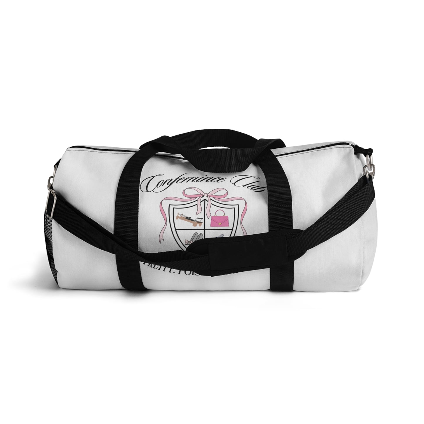 'Confemince Club' Travel Oxford Canvas Duffel Bag [White]