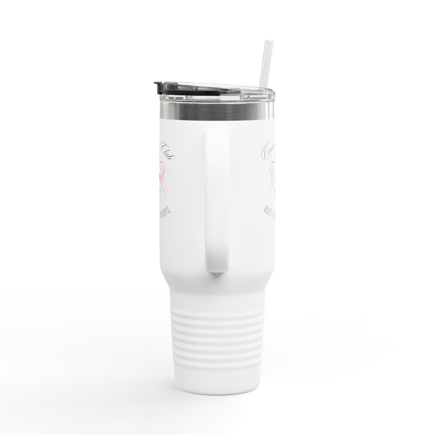 'Confemince Club’ Confident Feminine Energy Quote Insulated Travel Mug, (40oz)
