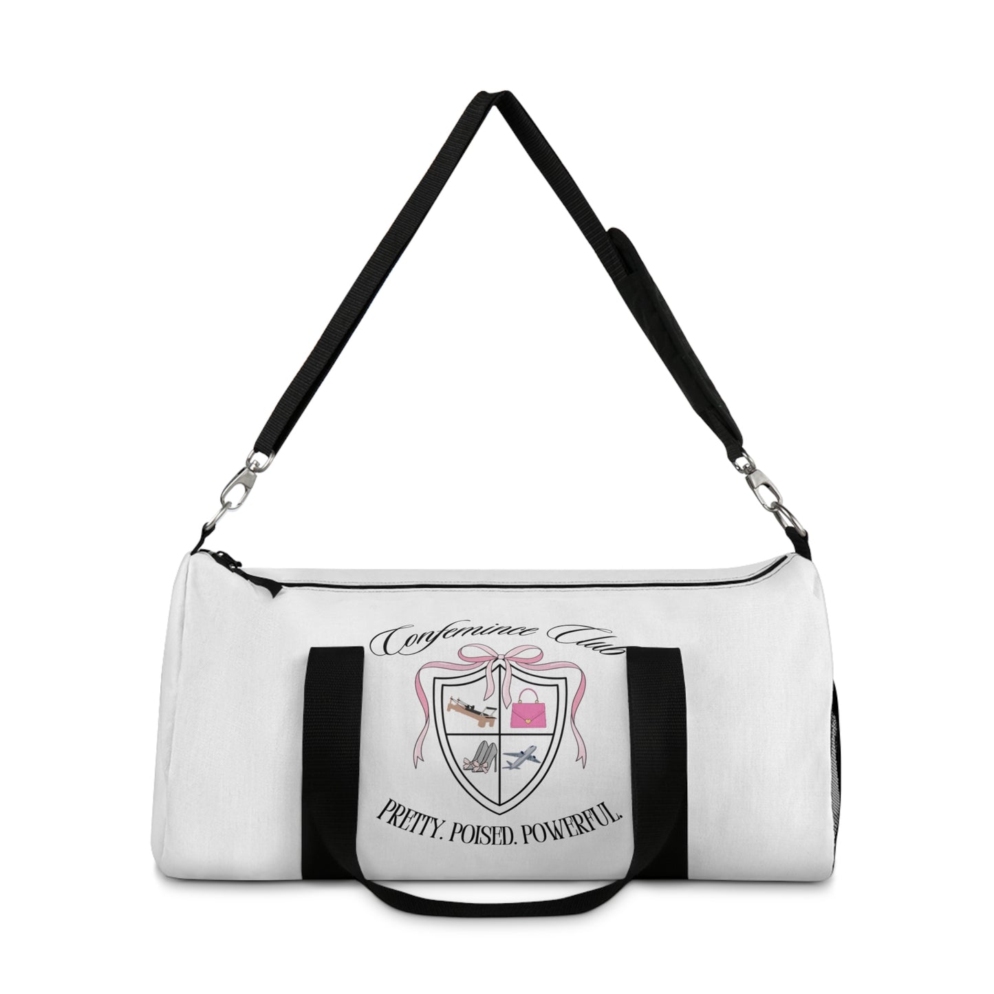'Confemince Club' Travel Oxford Canvas Duffel Bag [White]