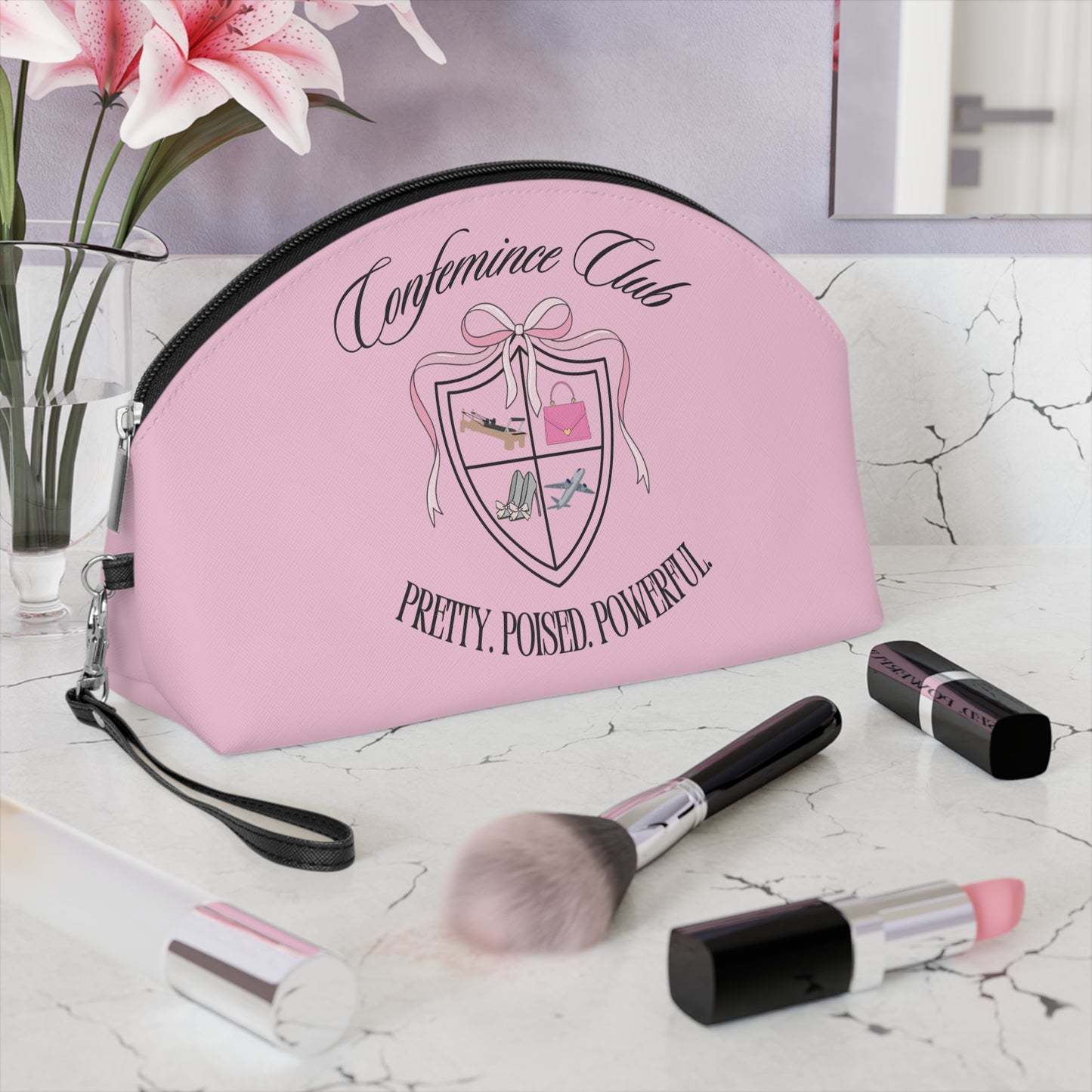 'Confemince Club' Travel Makeup Bag