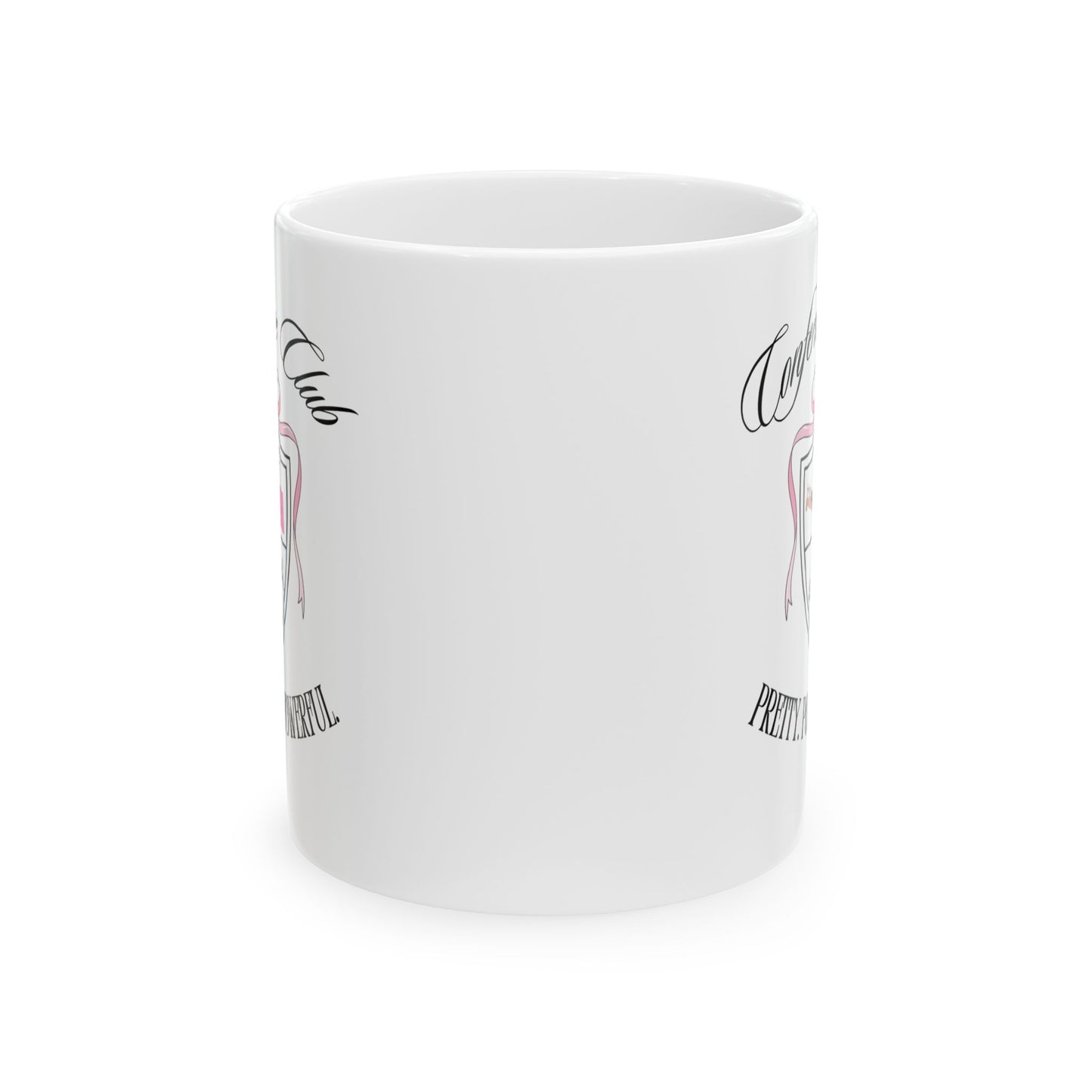 'CONFEMINCE CLUB' Confident + Feminine High Value Woman Empowering Quote Ceramic Coffee Tea Mug (11 oz)