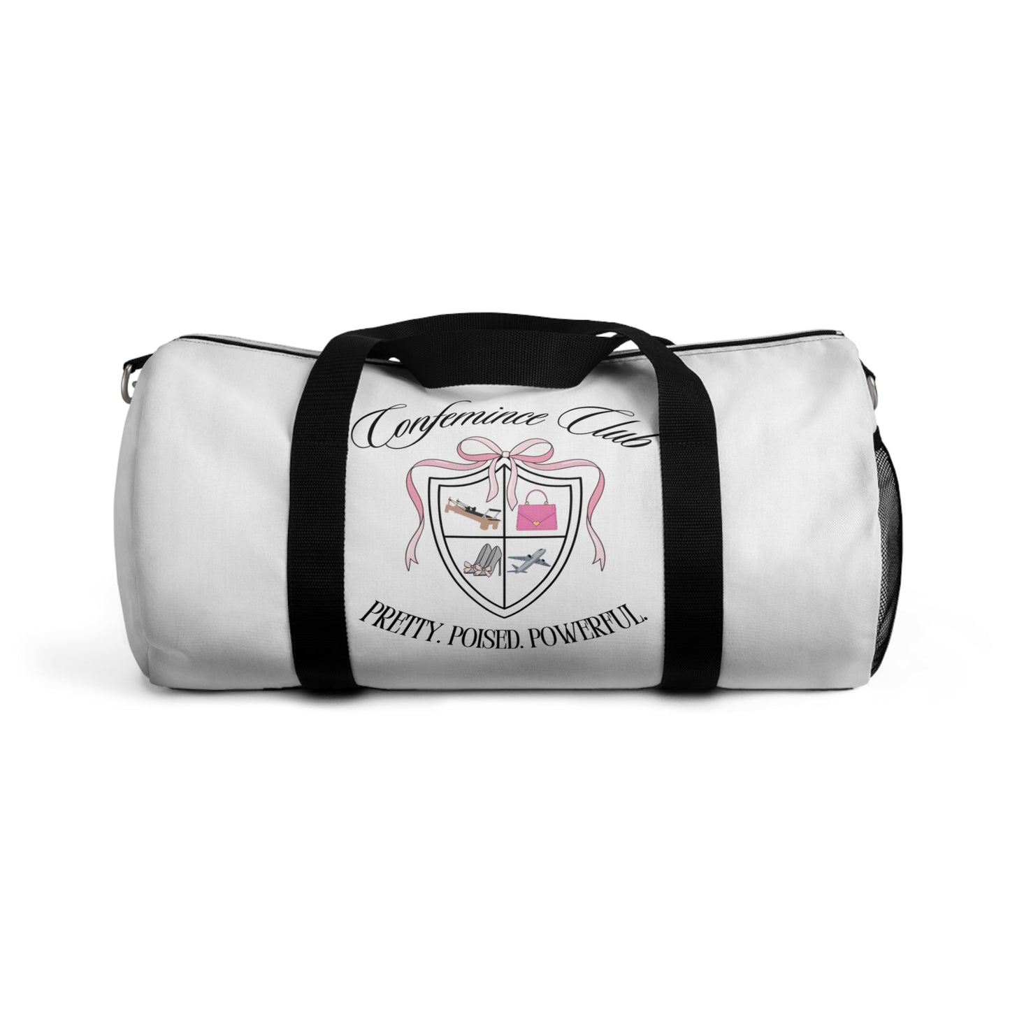 'Confemince Club' Travel Oxford Canvas Duffel Bag [White]