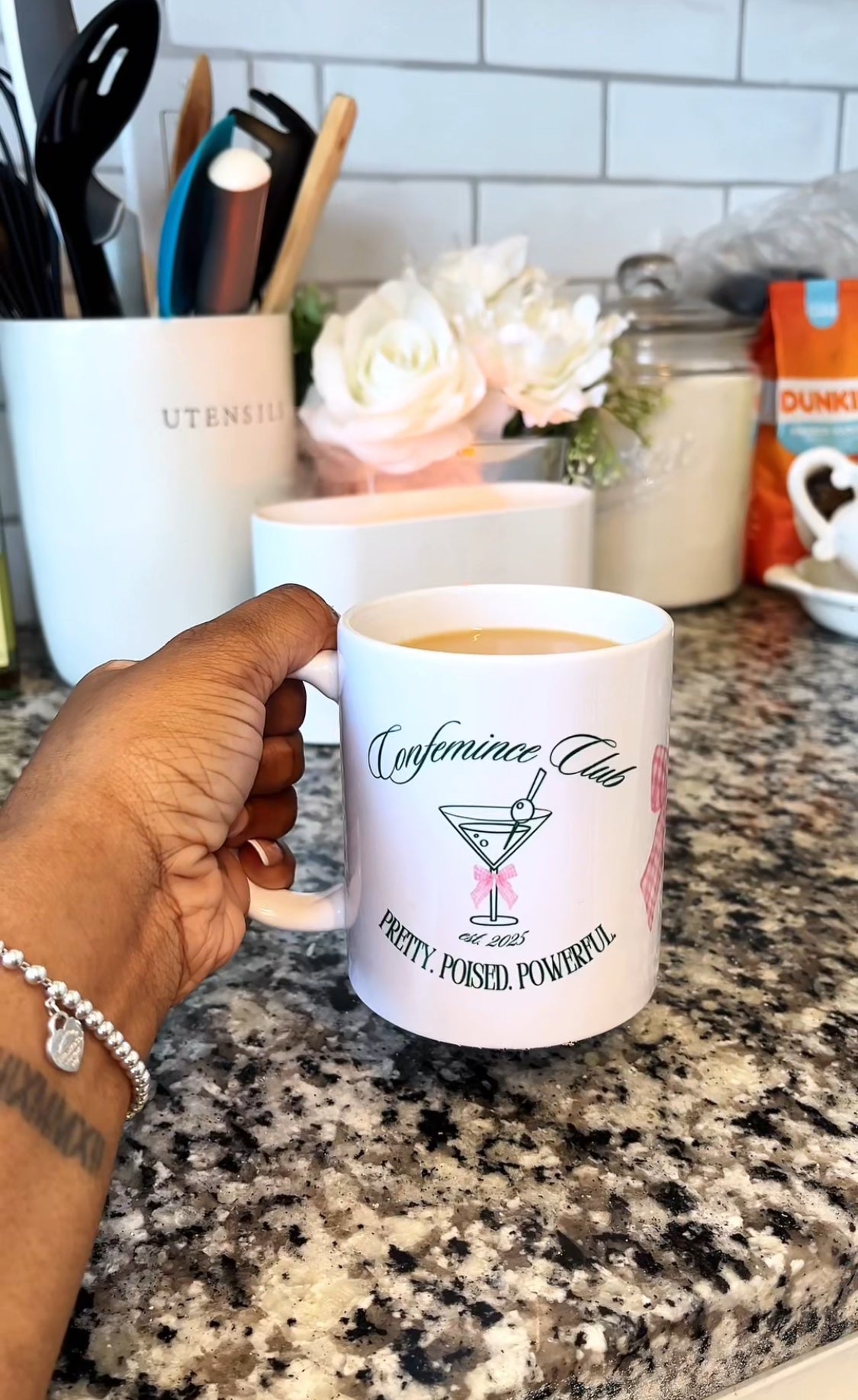 'CONFEMINCE CLUB' Confident + Feminine High Value Woman Empowering Quote Ceramic Coffee Tea Mug (11oz)