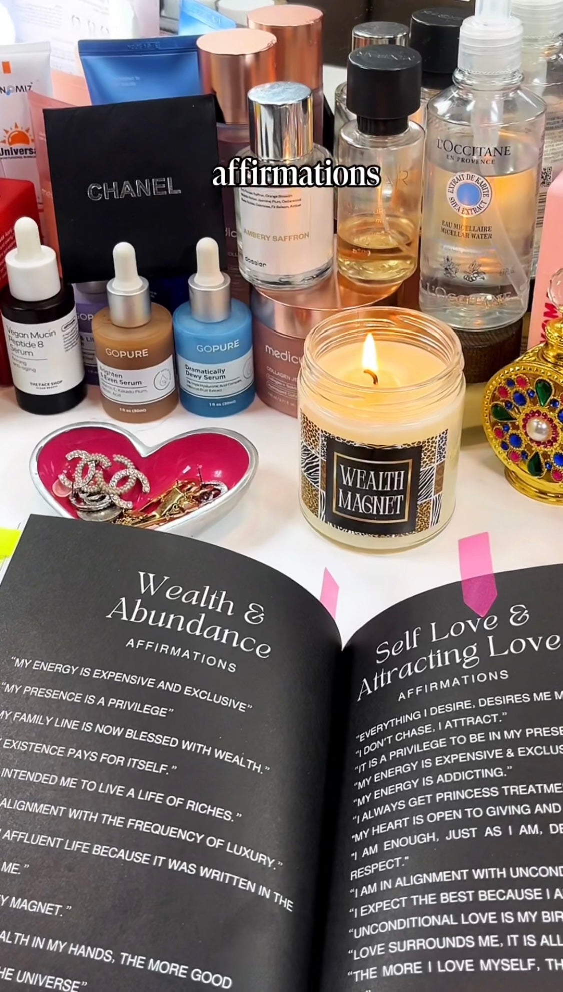 Light your intentions. These luxury manifestation candles help you attract love, money, and confidence with feminine energy, high standards, and rich girl vibes. Magick ritual glamour witch spell tools.